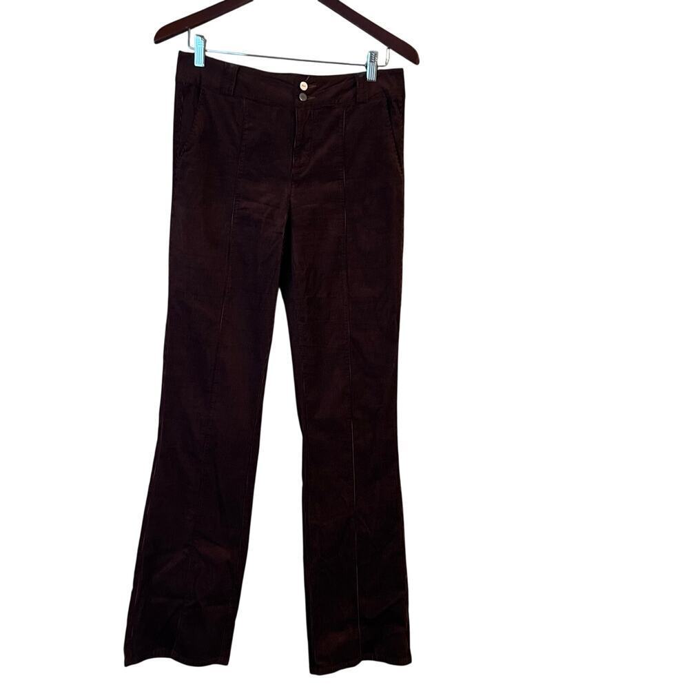 Paige High Waist Bootcut Corduroy Pants Burnt Orange Red Soft 28